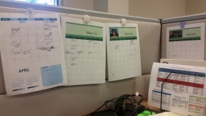 My wonky calendar system, because desk calendars don't do it for me!